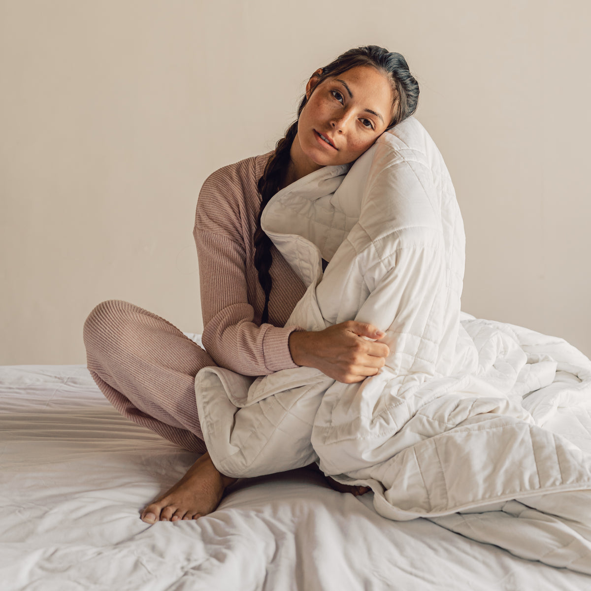 Baloo Living Cool Cotton Weighted Blanket • 15lb Full/Queen Blanket