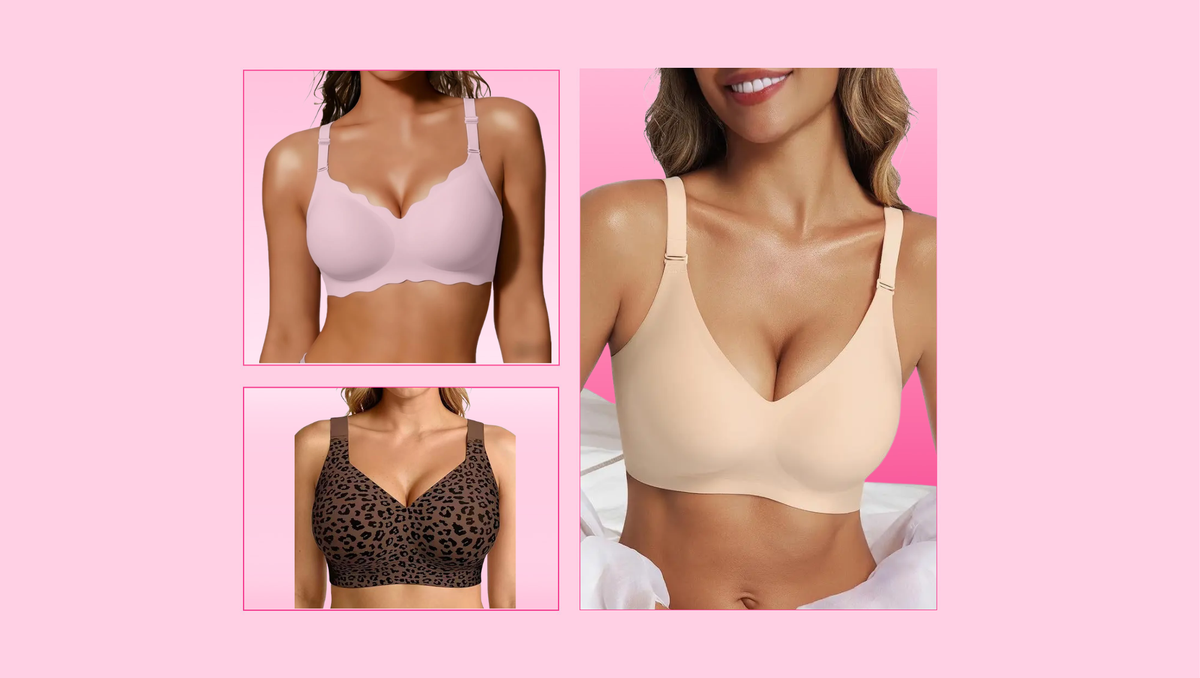 Pink, leopard and nude jelly bras
