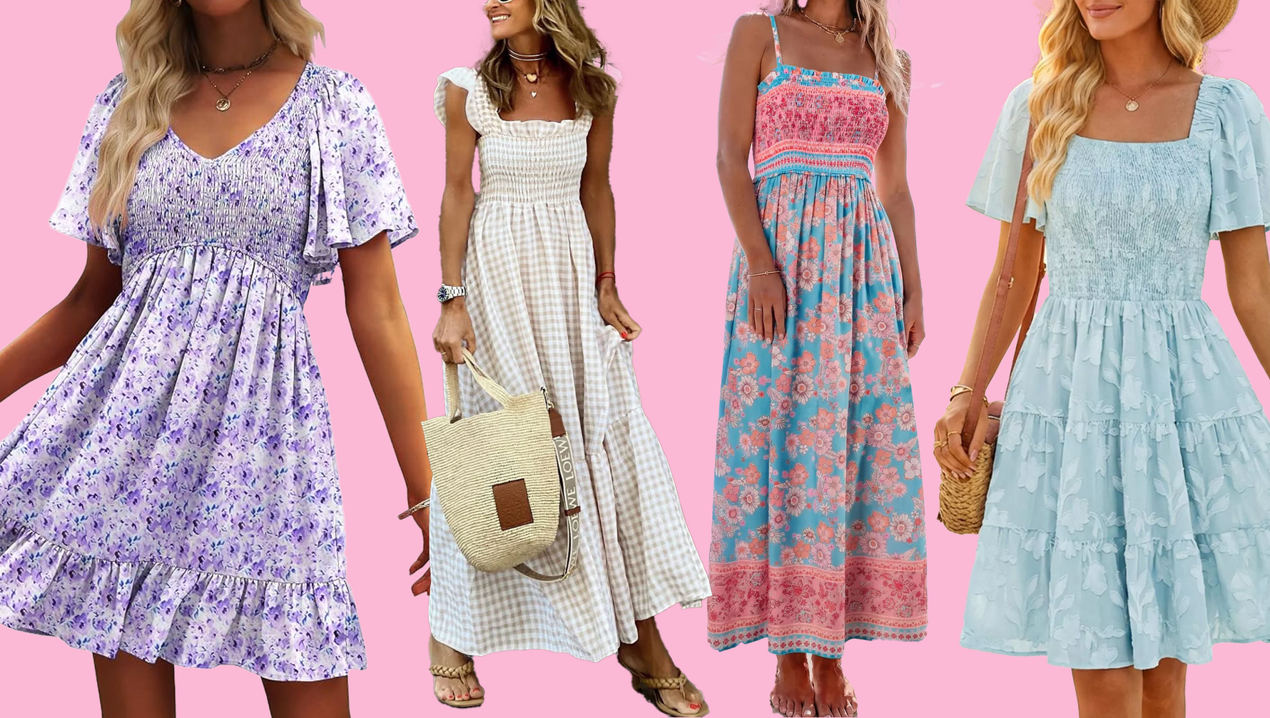 purple, gingham, boho and blue dress
