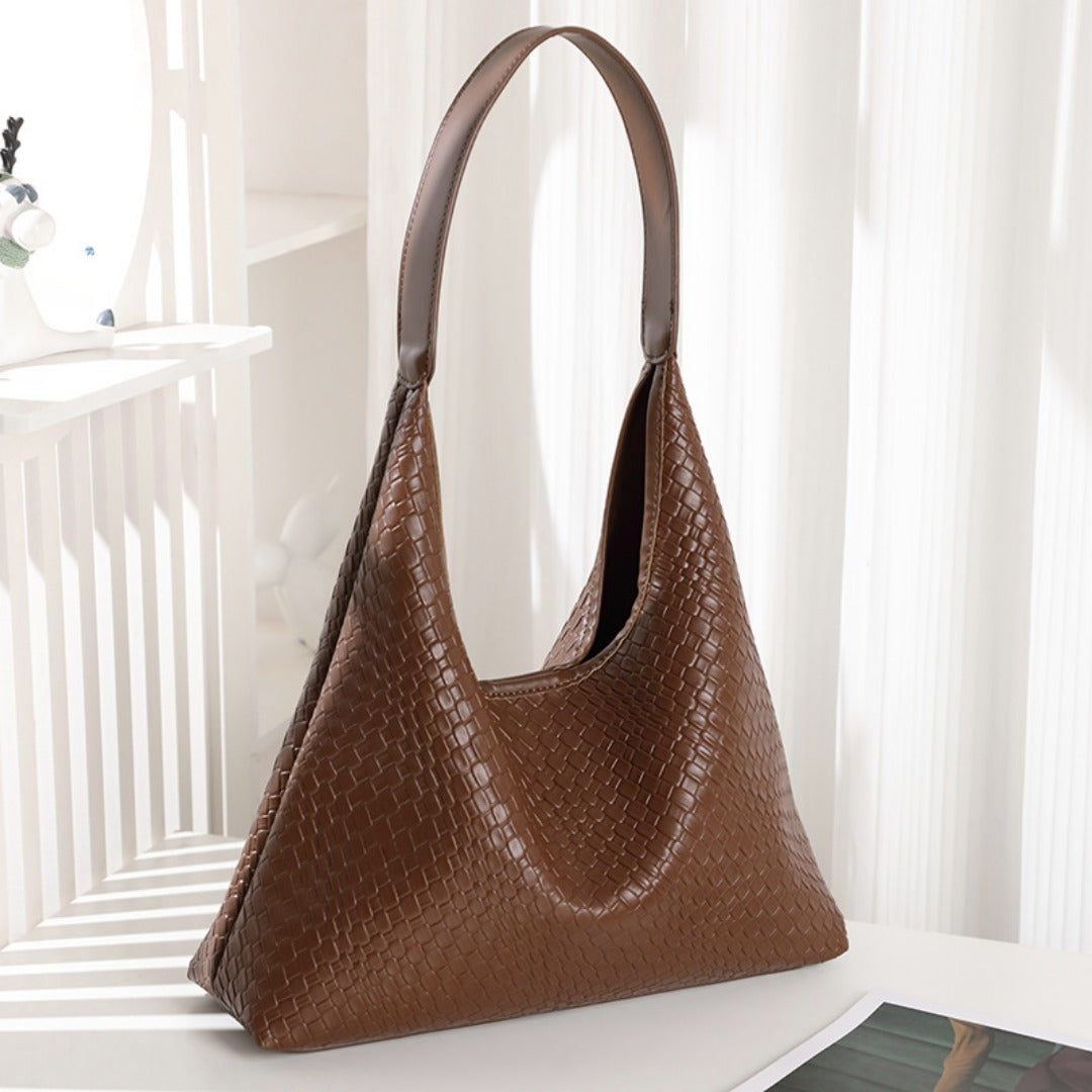 Woven Leather Hobo Purse