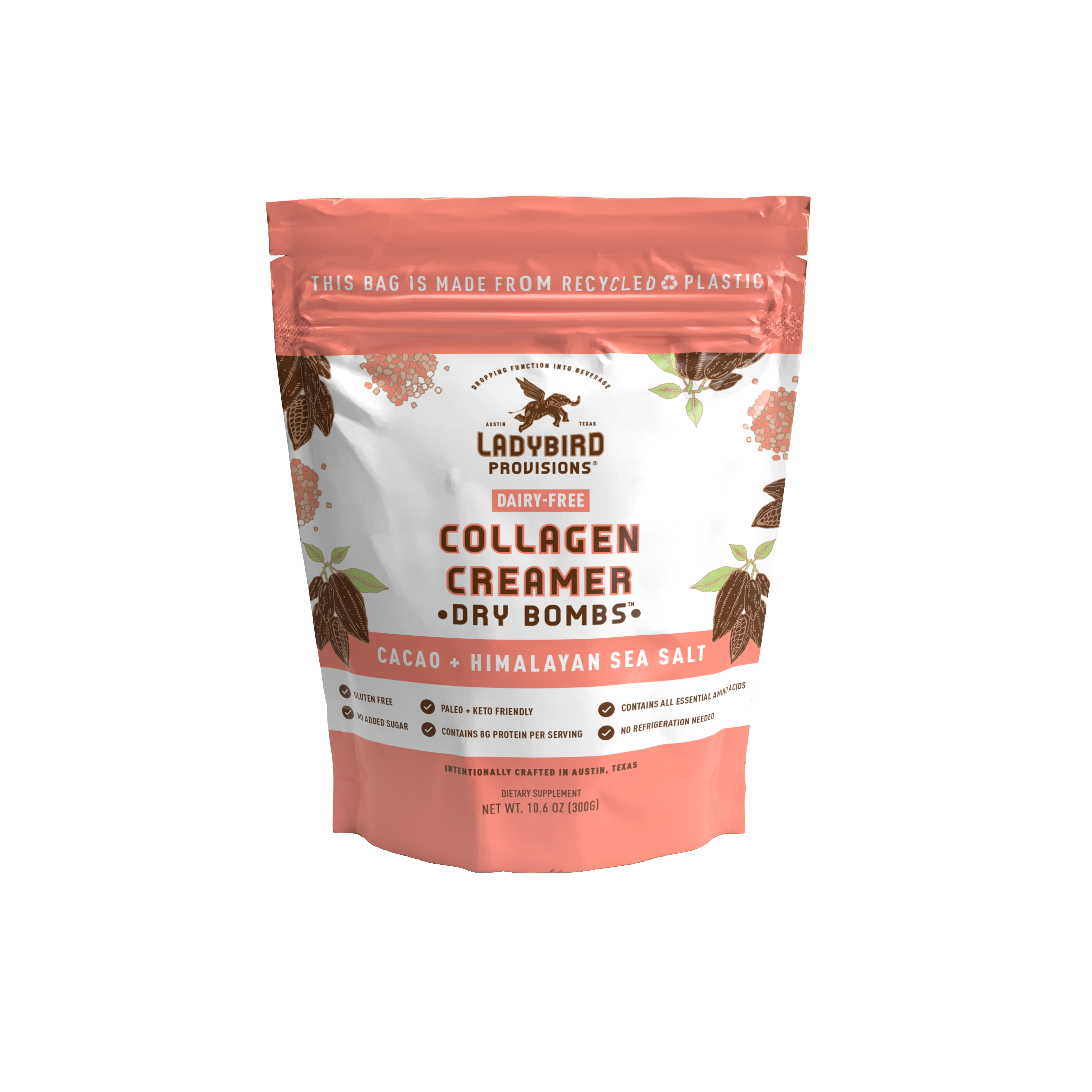 Dry Bombs Dairy Free Collagen Creamer – Cacao + Himalayan Sea Salt
