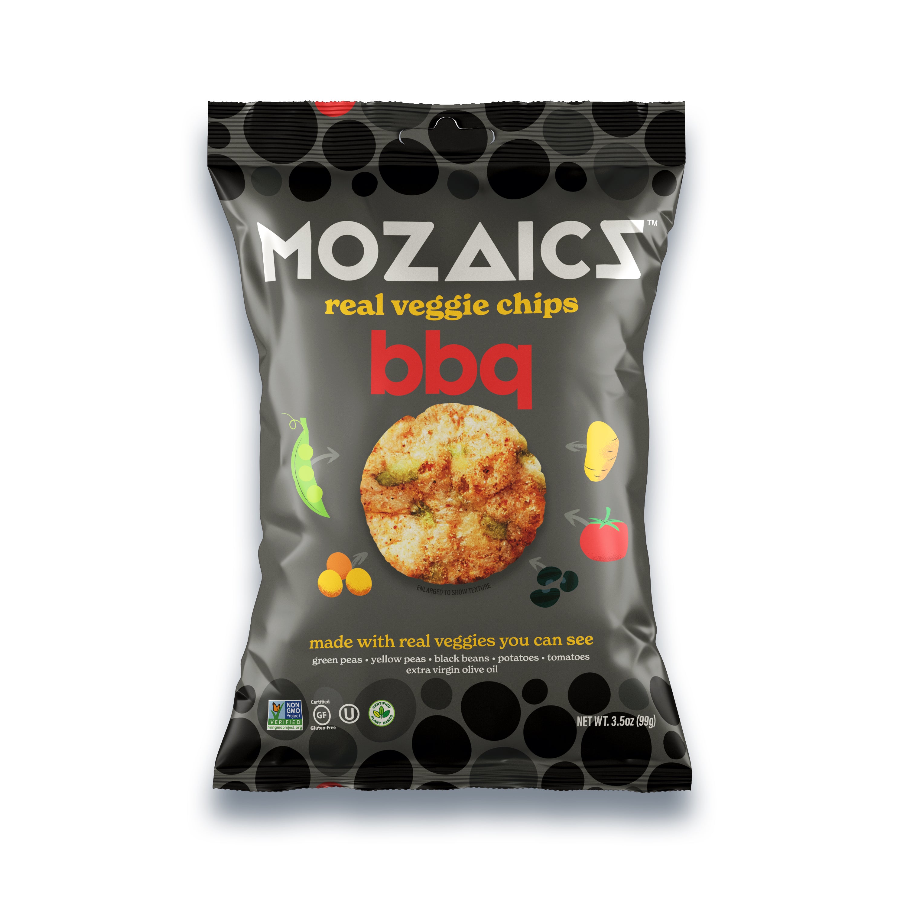 Non-GMO Popped Veggie Chips: BBQ 3.5 oz (6 Pack)