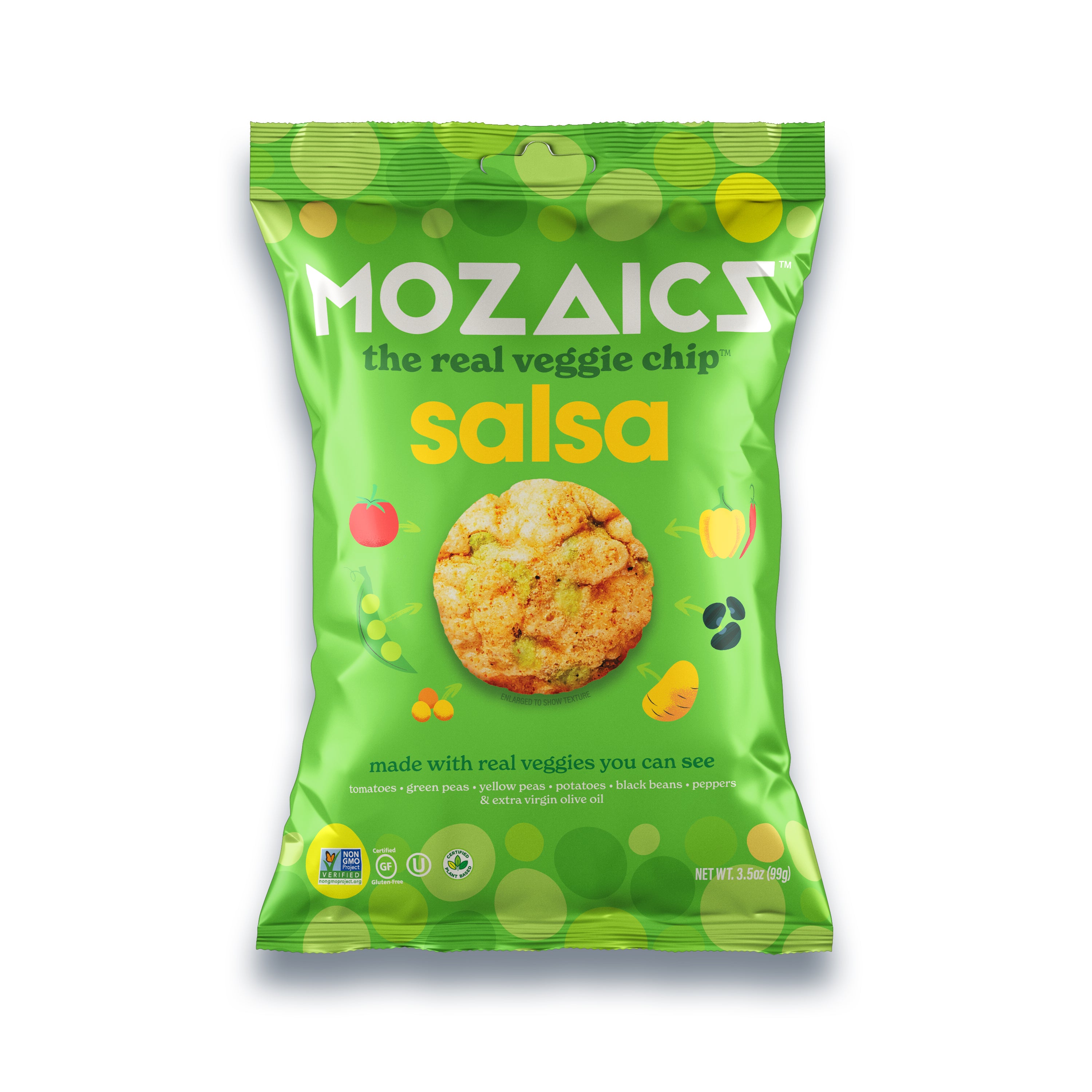 Non-GMO Popped Veggie Chips: Salsa 3.5 oz (6 Pack)