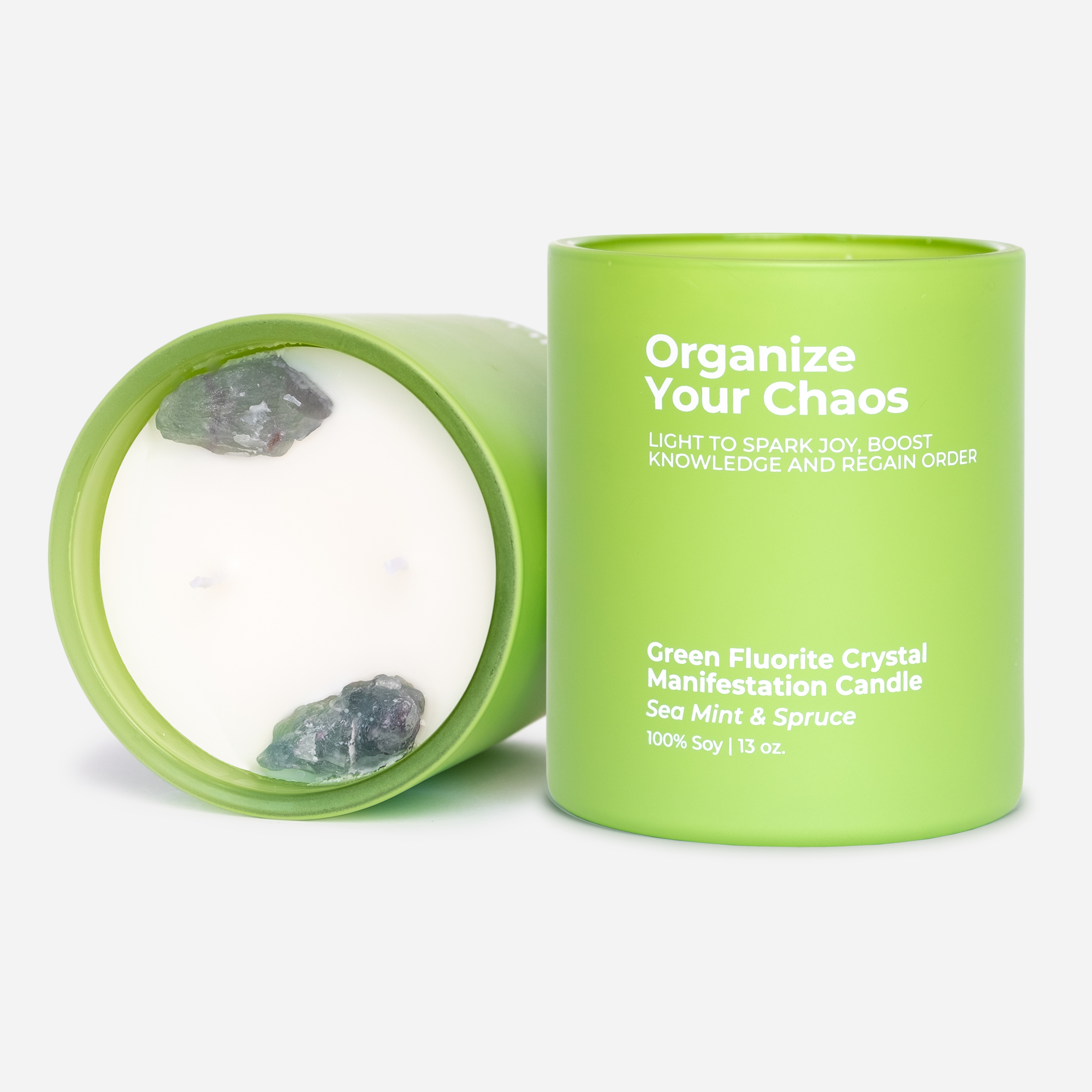 Organize Your Chaos - Green Fluorite Crystal Manifestation Candle