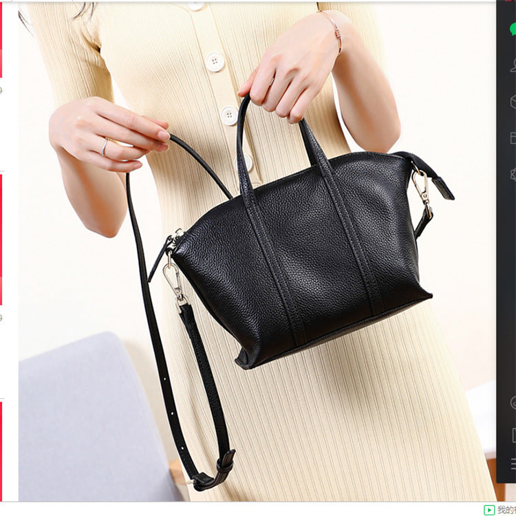 Genuine Leather Tote Bag with Two Strap Options