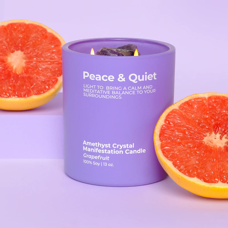 Peace & Quiet - Amethyst Crystal Manifestation Candle