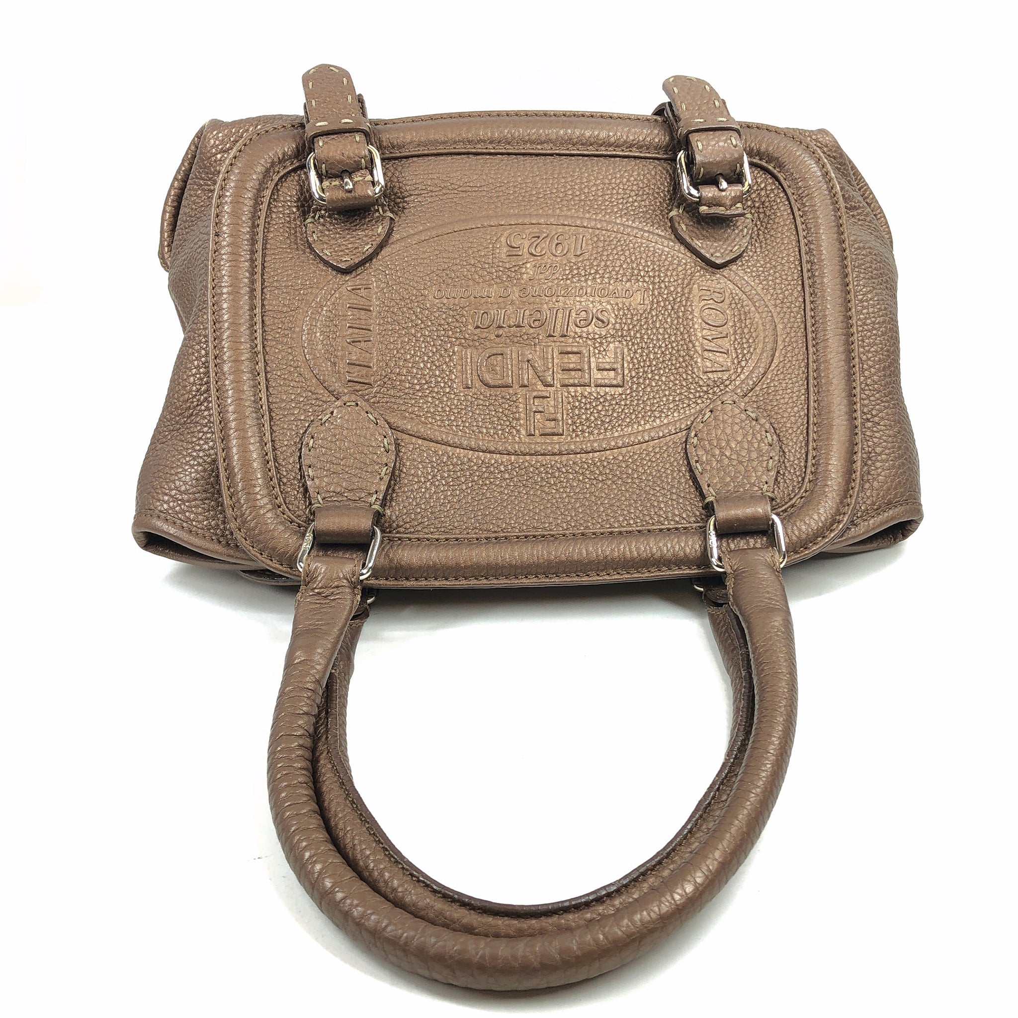 Handbag Celeria Bronze Leather (Pre-Owned)
