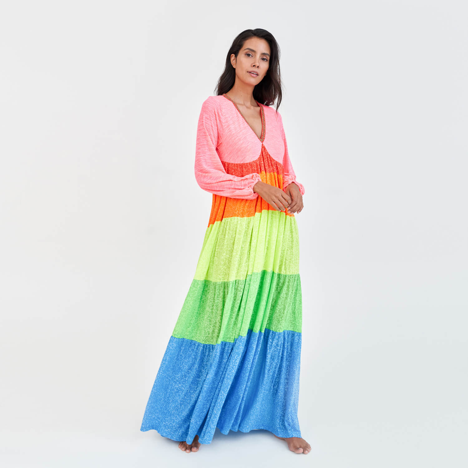 Rainbow V-Neck Dress- Standard