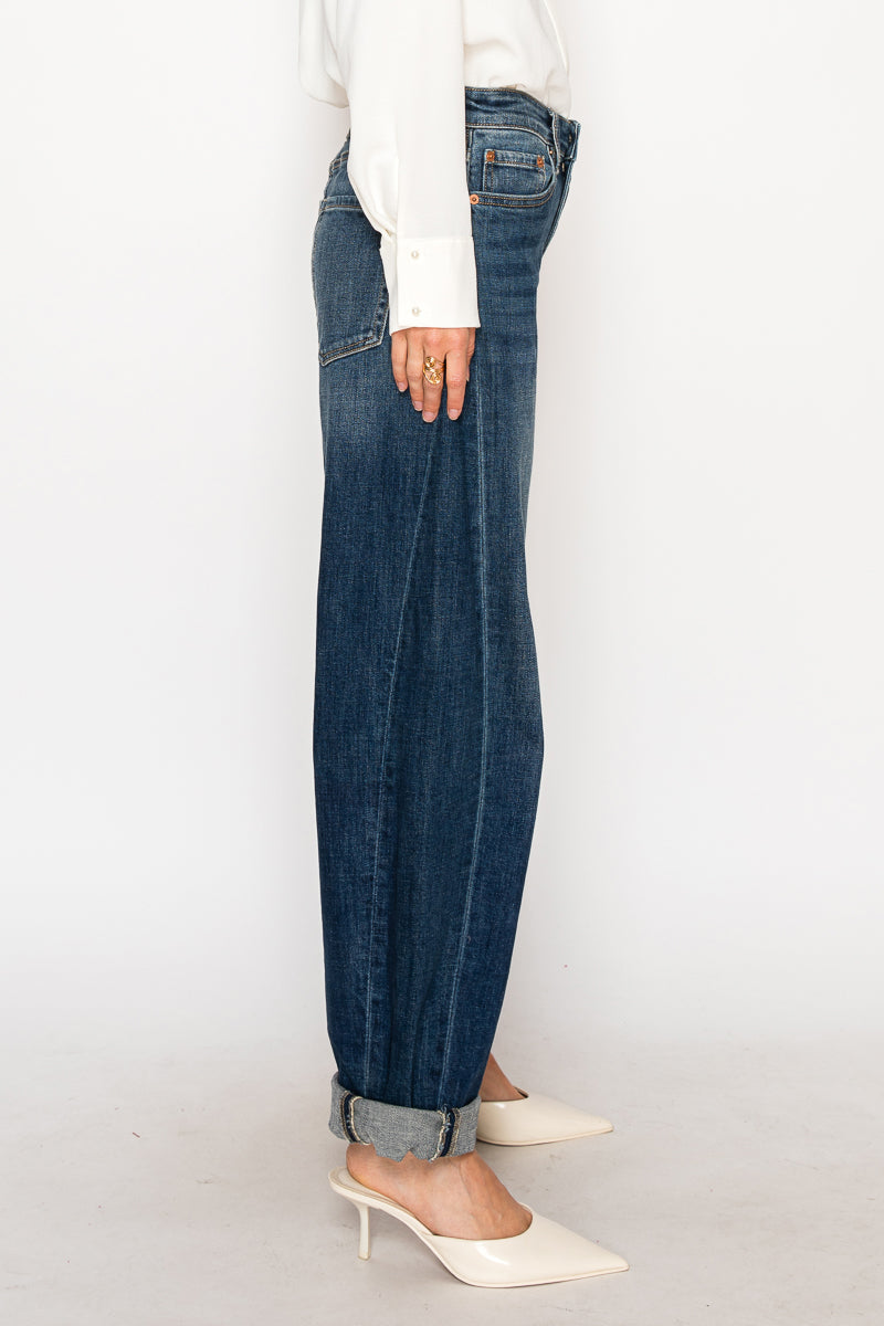 CLEO High Rise Relaxed Tapered Barrel Jeans