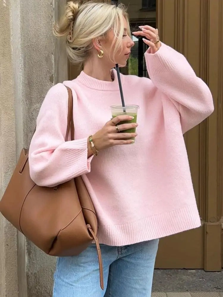 Loose O-neck Pullover Sweater
