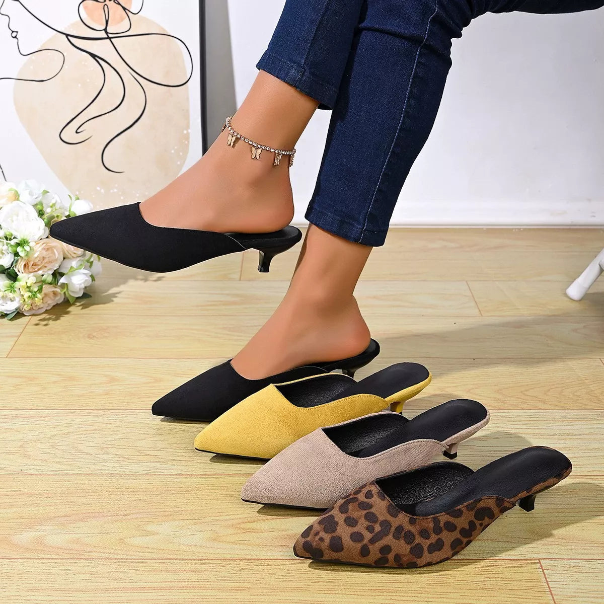 Point Toe Kitten Heel