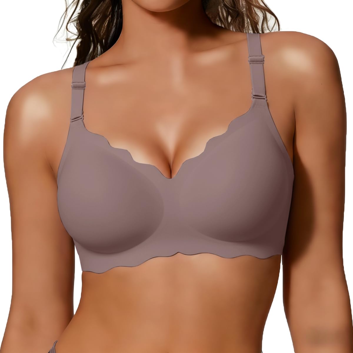 COCOMARTS Scalloped Push-UP Jelly Bras for Women, No Underwire