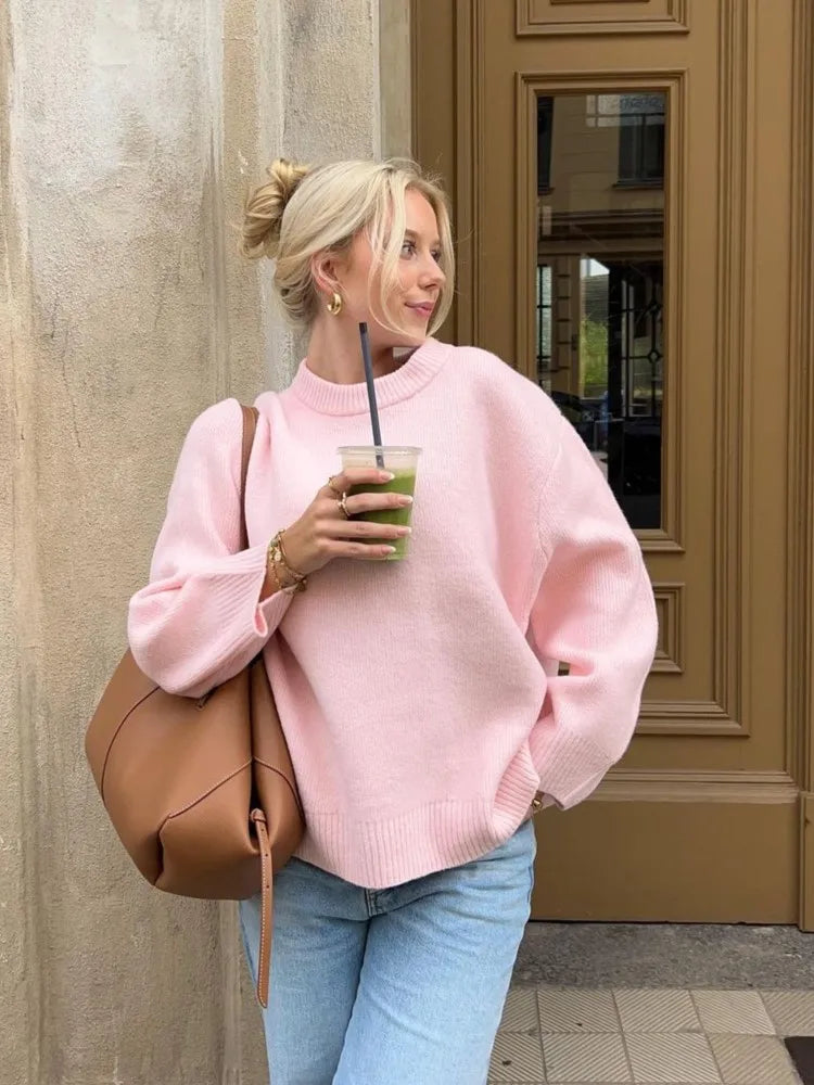 Loose O-neck Pullover Sweater