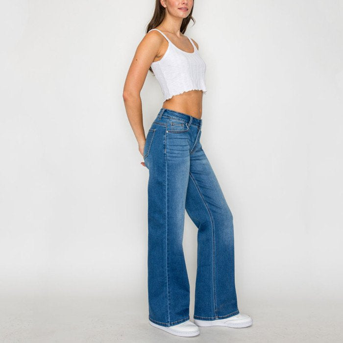 Wax Jean - Women's Wide Leg Low Rise Jean