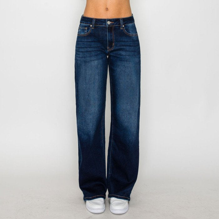 Wax Jean - Women's Wide Leg Low Rise Jean