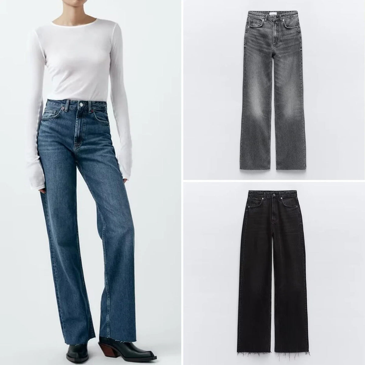 Women's High Waist Wide Leg Jeans