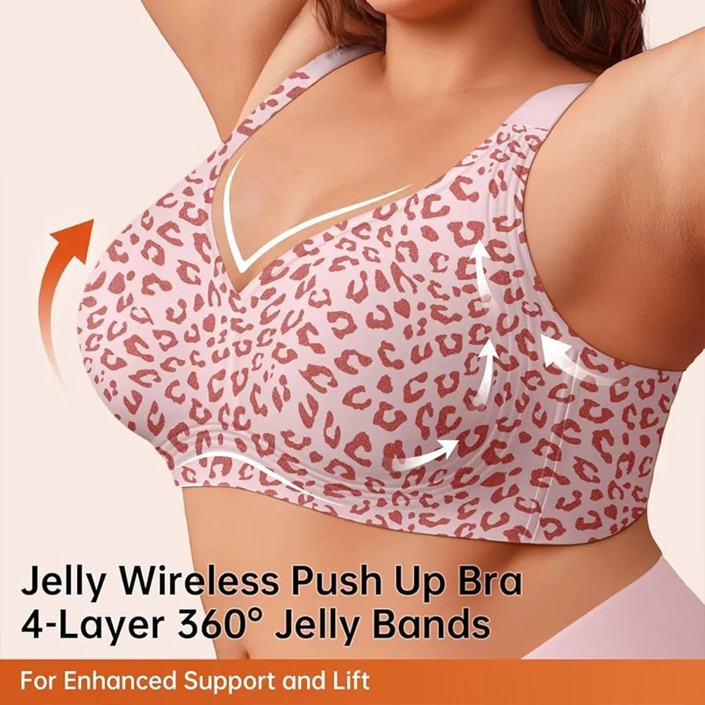 No Underwire Push-Up Wireless Jelly Bra With Seamless Lift and Full Coverage