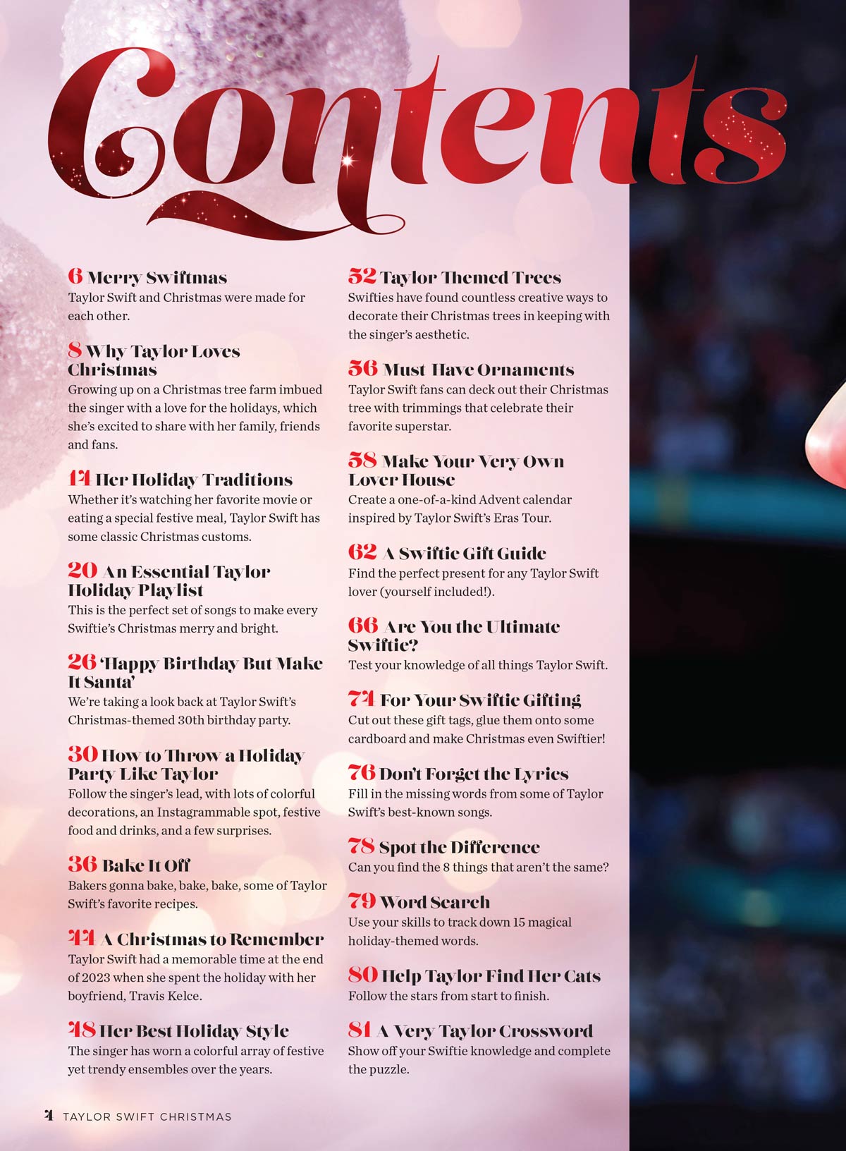 Taylor Swift Christmas - Make A Swiftie Advent Calendar, Taylor's Festive Party Secrets, Holiday Traditions & Favorite Recipes, The Ultimate Holiday Playlist, Gift Tags, Quizzes, 2 Free Posters & More