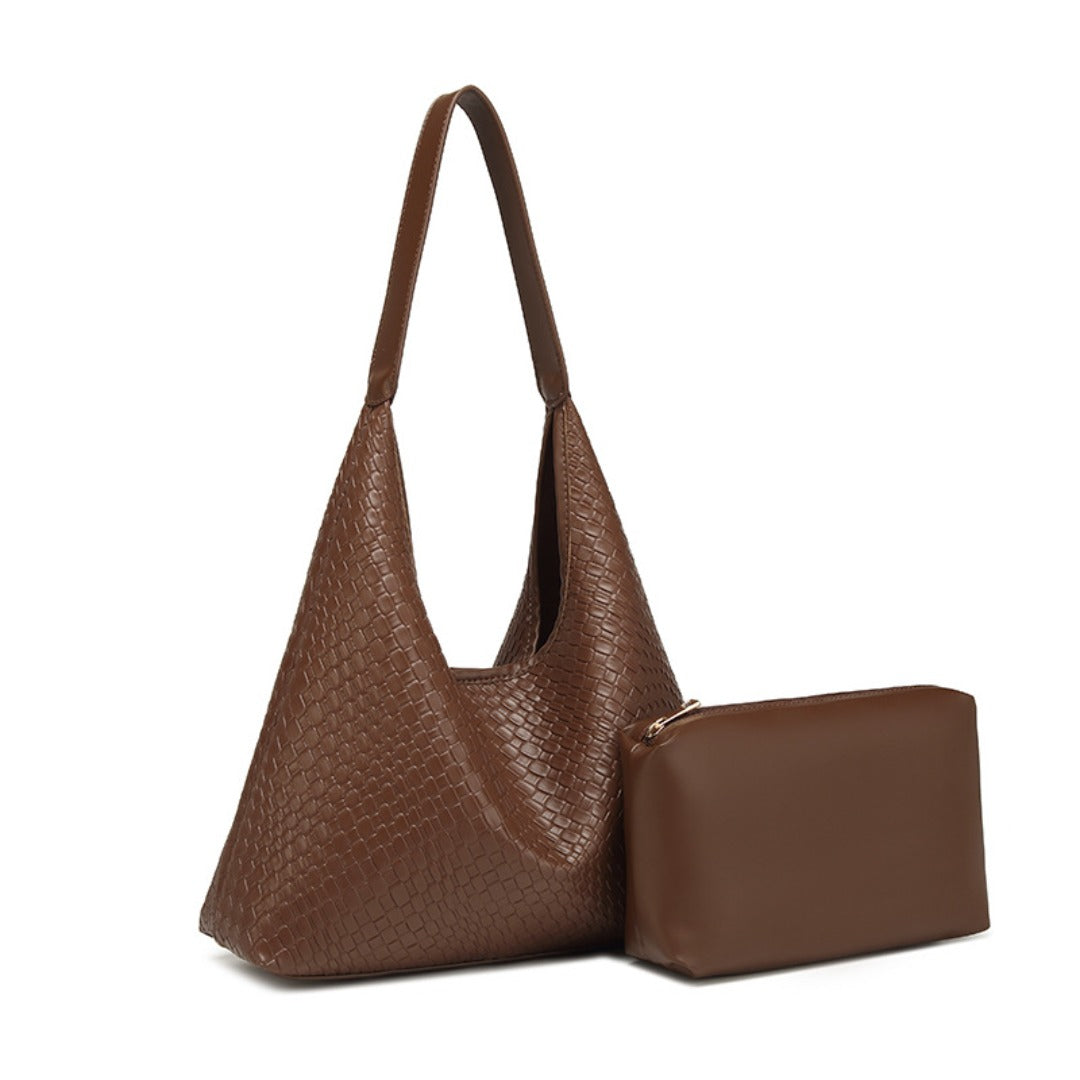 Woven Leather Hobo Purse