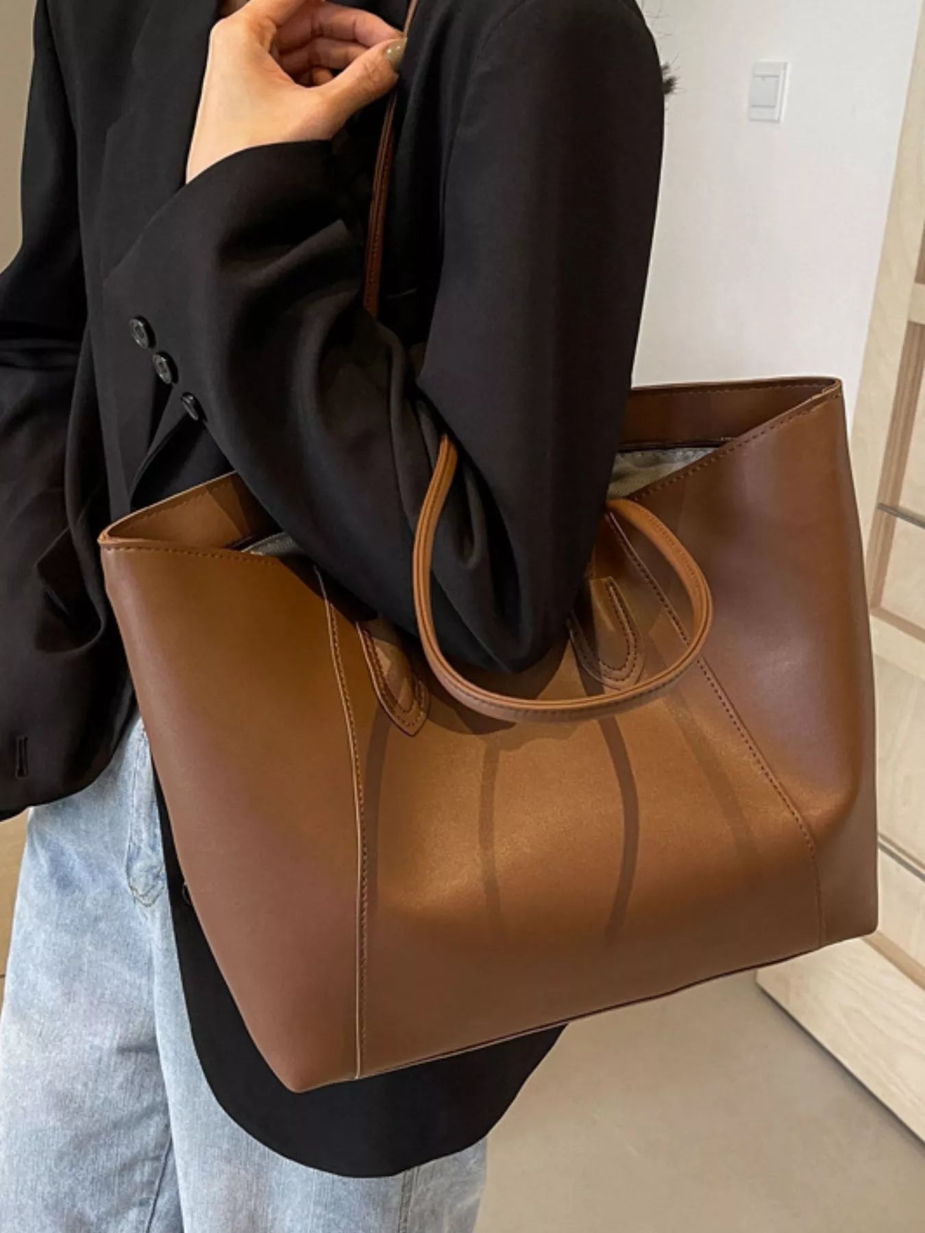 PU Everyday Leather Tote Bag