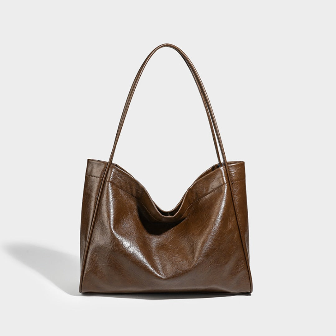 Large Capacity Leather Commuter Tote Bag
