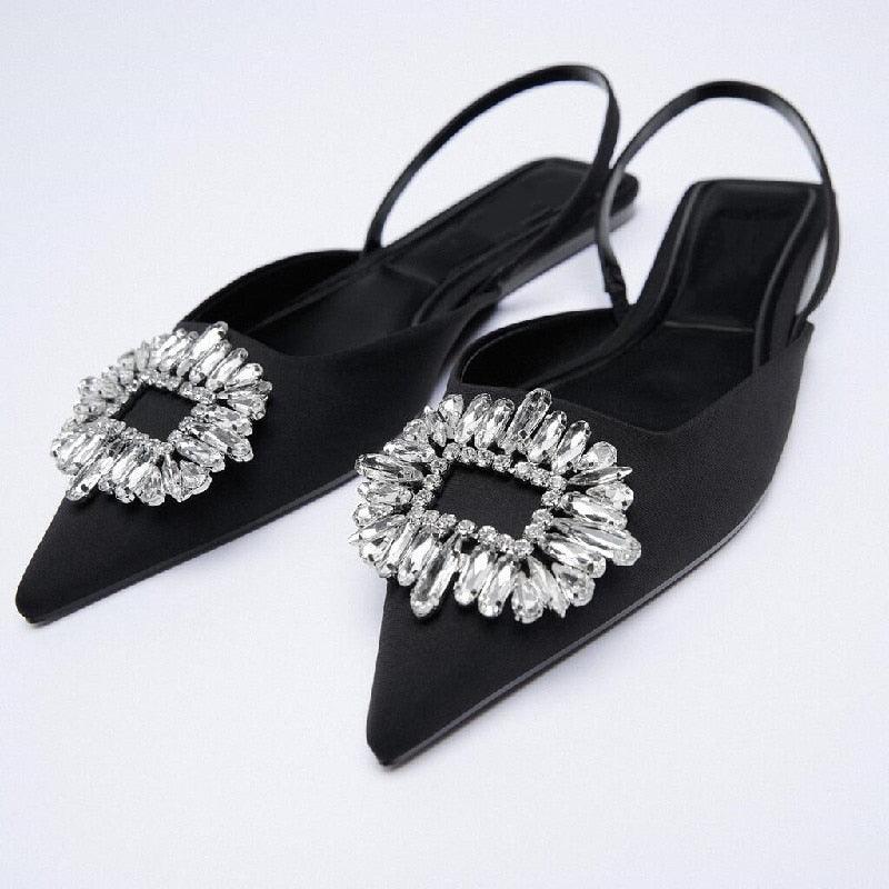 Embellished Kitten Heels for Women with Elastic Ankle Strap