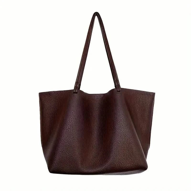 Large PU Leather Shoulder Bag With Shoulder Top Handles